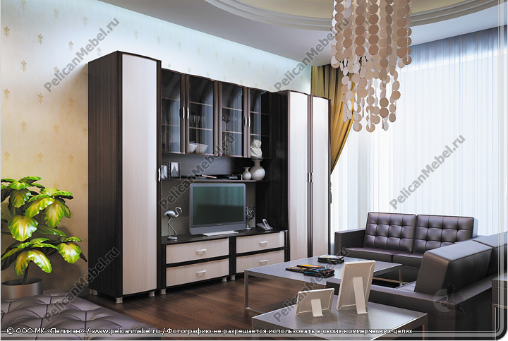 Корпусная мебель для гостиной «Глория» - Вариант комплектации 001