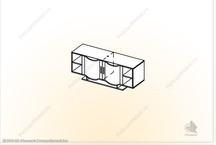 Элементы корпусной мебели для гостиной «Глория» - Шкаф навесной - 3. ШН-3