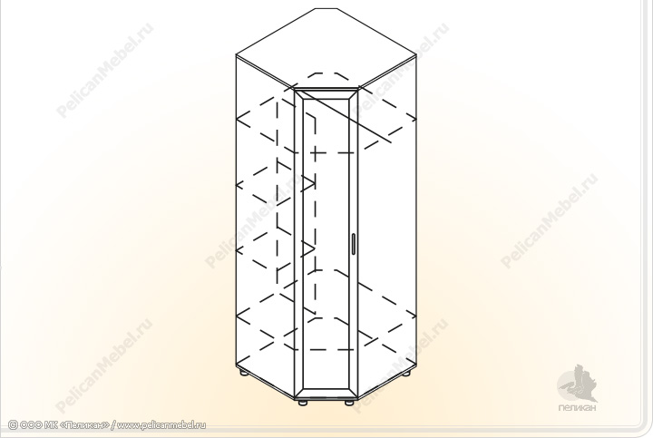 Элементы корпусной мебели для прихожей «Классика» - Шкаф угловой малый. Ш-УГ-М