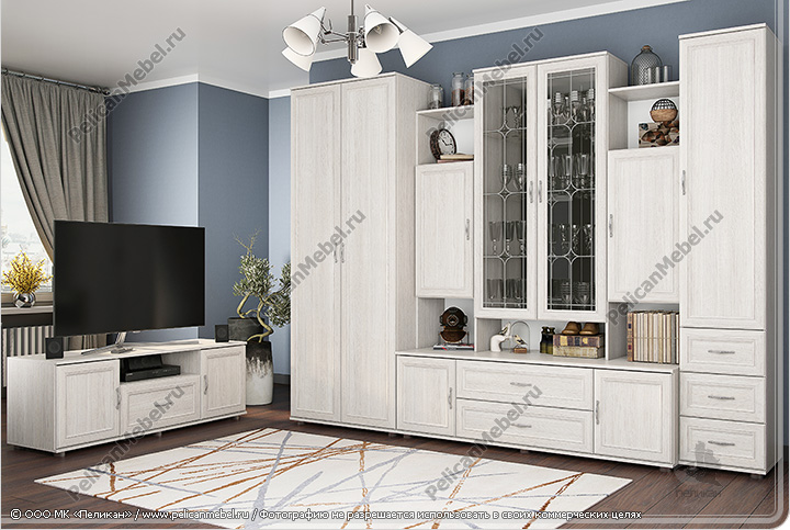 Корпусная мебель для гостиной «Классика» - Вариант комплектации 001