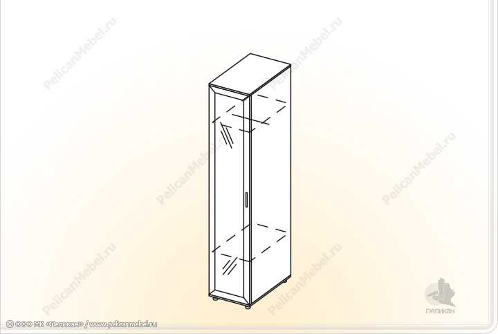 Элементы корпусной мебели для спальни «Классика» - Пенал универсальный с зеркалом. ПУ-Z