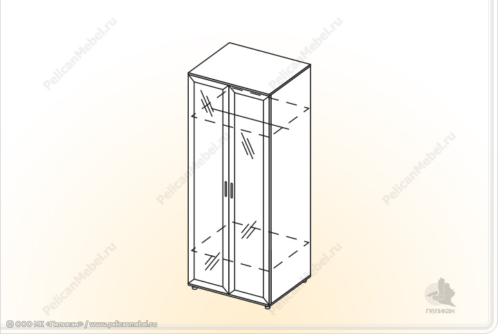 Элементы корпусной мебели для спальни «Классика» - Шкаф универсальный с зеркалом. ШУ-Z