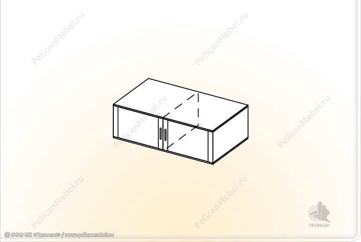 Элементы корпусной мебели для гостиной «Премьера» - Шкаф навесной - 1,2. ШН-1,2