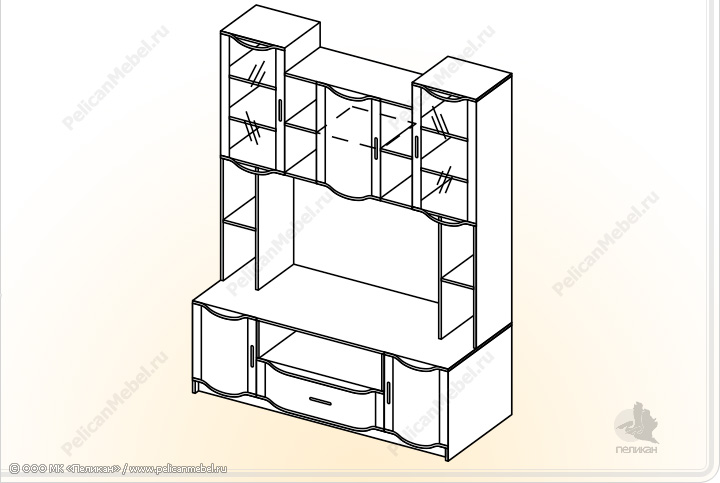 Элементы корпусной мебели для гостиной «Магнолия» - Шкаф многофункц. ШМ-4
