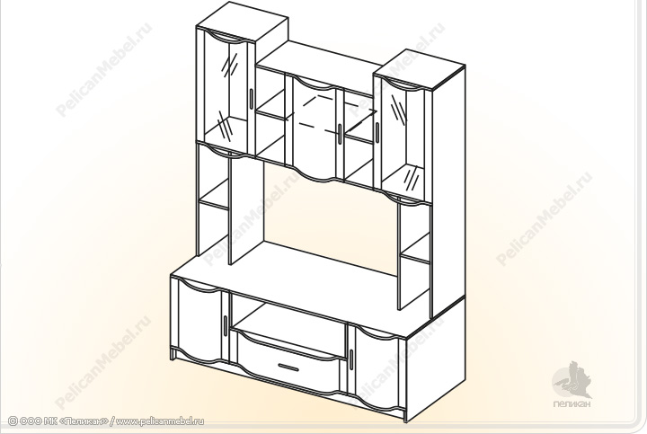 Элементы корпусной мебели для гостиной «Сицилия» - Шкаф многофункц. ШМ-4