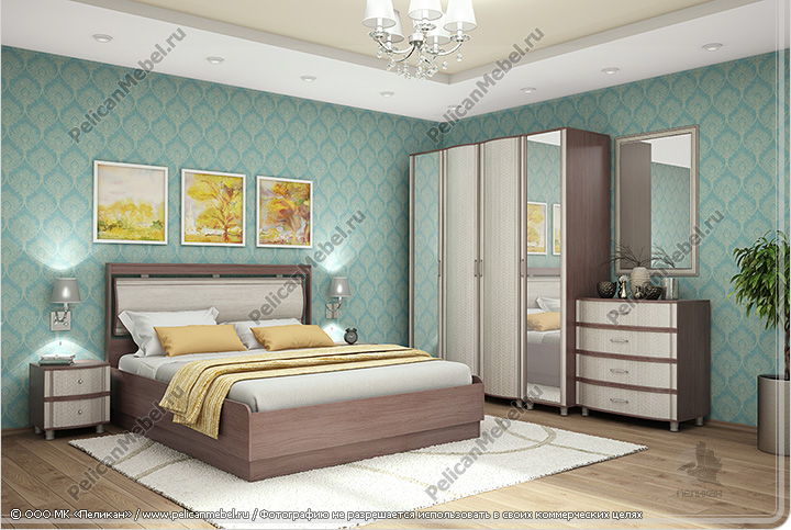 Корпусная мебель для спальни «Симона» - Вариант комплектации 001