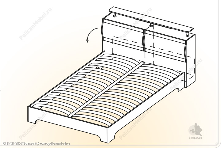 Элементы корпусной мебели для спальни «Симона» - Кровать. КР-1