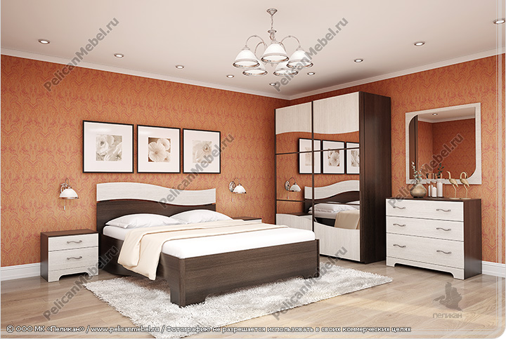 Корпусная мебель для спальни «Сорренто» - Вариант комплектации 002