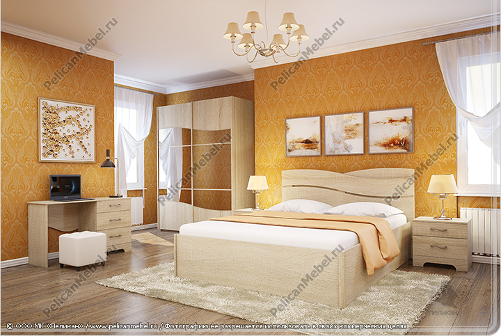 Корпусная мебель для спальни «Сорренто» - Вариант комплектации 004