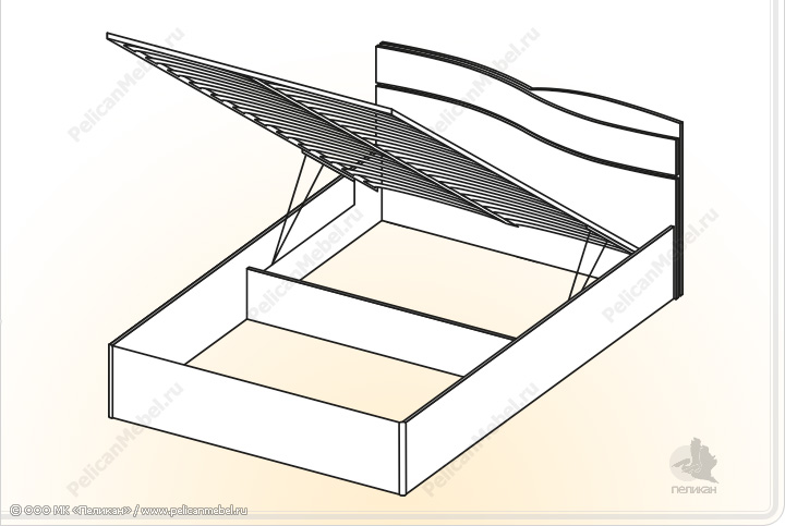 Элементы корпусной мебели для спальни «Сорренто» - Кровать с подъемным механизмом. КР-3