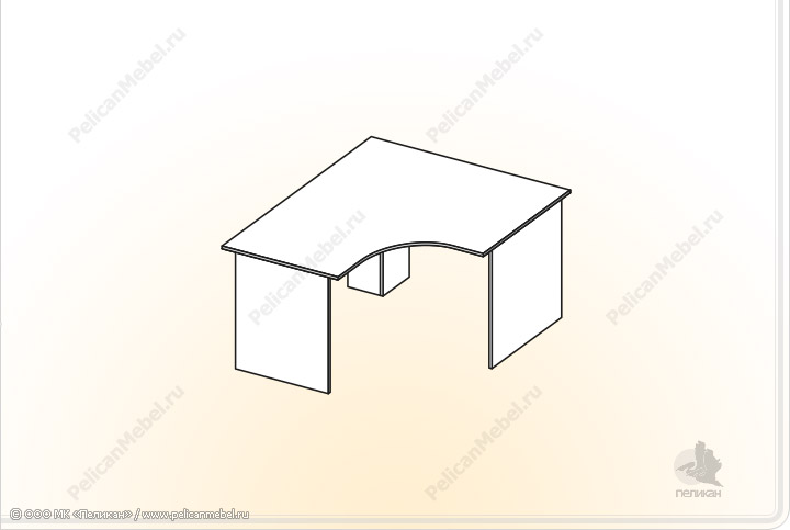 Элементы корпусной мебели для офиса «Триумф» - Стол угловой. СТ-УГ 1,2x1,2