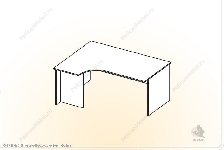 Элементы корпусной мебели для офиса «Триумф» - Стол угловой универсальный. СТ-УГ 1,6x1,0