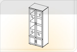 Элементы корпусной мебели для гостиной «Каролина» - Шкаф со стекстворками. ШК-С