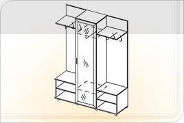 Элементы корпусной мебели для прихожей «Классика» - Модуль-1. М-1
