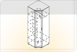 Элементы корпусной мебели для прихожей «Классика» - Шкаф угловой малый с зеркалом. Ш-УГ-М-Z