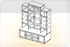 Элементы корпусной мебели для гостиной «Классика» - Шкаф многофункц. ШМ-1