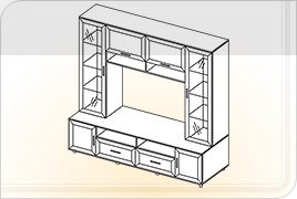 Элементы корпусной мебели для гостиной «Классика» - Шкаф многофункц. ШМ-2