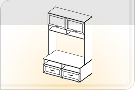 Элементы корпусной мебели для гостиной «Классика» - Шкаф многофункц. ШМ-3