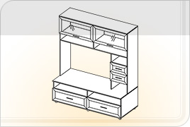 Элементы корпусной мебели для гостиной «Классика» - Шкаф многофункц. ШМ-4