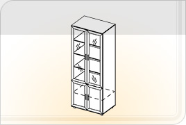 Элементы корпусной мебели для гостиной «Классика» - Шкаф со стекстворками. ШК-С