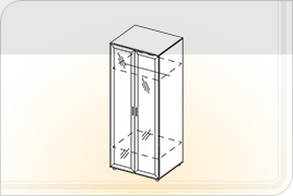 Элементы корпусной мебели для спальни «Классика» - Шкаф универсальный с зеркалом. ШУ-Z
