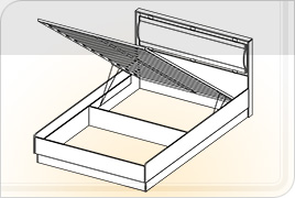 Элементы корпусной мебели для спальни «Симона» - Кровать с подъем. механизмом. КР-3 1,4