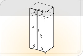 Элементы корпусной мебели для спальни «Симона» - Шкаф универсальный с зеркалом. ШУ-Z