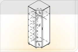 Элементы корпусной мебели для спальни «Камелия» - Шкаф угловой с зеркалом. Ш-УГ-Z