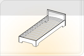 Элементы корпусной мебели для гостиницы «Вояж» - Кровать. КР М0,9x2
